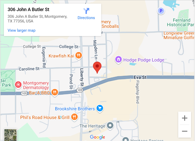 Map to Dominion Pool Group Office