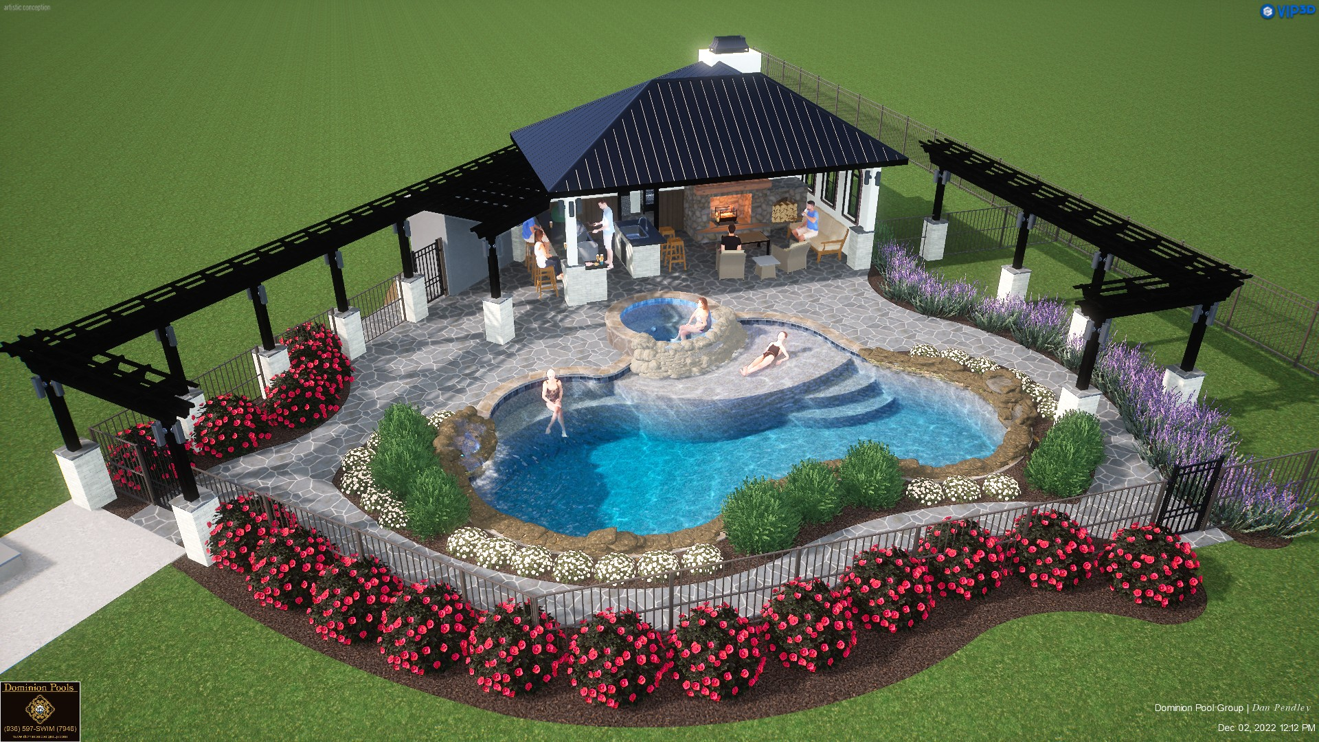 Modern Pool Design - Montgomery